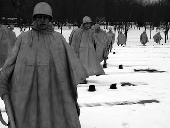 Korean War Memorial Snow